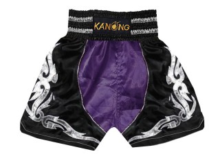Boxing Trunks, Boxing Shorts : KNBSH-202-Purple-Black